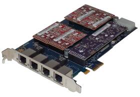 5aex410 Asterisk Asterix Digium Aex410 4 Port Tdm Pcie Telephony Card With 4x 100m Xfo Modules