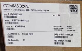 Cbc78-df-2x Commscope 2pk Diplexer 698/787/ And 824/894 Dcpass New In Box