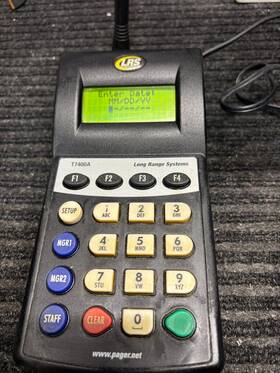 Rx-cs7 Lrs -long Range Systems Guest Paging System -model T7400 - With Power Cord And Coaster Pagers
