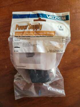 Vp-324 Valcom Power Supply 24vdc .250 Ma 0.25 Amps - Receptacle Mount New