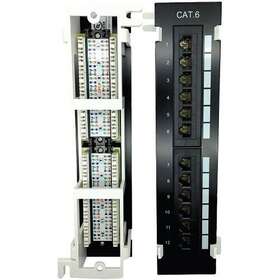Oe-c6pp12v Wbox 12-port Cat6 Patch Panel Vertical Rj45 Type Rack Mountable 10 Inch X 2.25