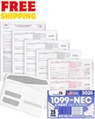 1099 Nec 2025 Recipients 4 Part Laser Tax Kit, 3 1096 Forms,. Fixed Price $43.05.
