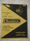 Heathkit Model MSP-1M & MSP-1W Stabilised Power Supply Manual Original. Fixed Price $16.95.