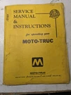Moto-truc Service Repair Manual Parts List Shop Book Forklift Truck Tel-ef. Fixed Price $87.75.