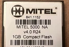 Mitel 841.1152 5000 V4.0 1GB Compact Flash Card (48 Cat E/ Pri) See Spec. Fixed Price $495.00.