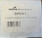 Box Of 100 Cooper Wiring Devices 5569E1 4PAIR/8 Conductor EZ-RJ45-PLUGS. Fixed Price $19.99.