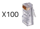 Box Of 100 Cooper Wiring Devices 5569E1 4PAIR/8 Conductor RJ45 Plugs. Fixed Price $110.92.