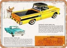 Metal Sign - 1958 Chevy Pickup Models 3104 3124 Cameo Carrier Vintage Ad. Fixed Price $19.95.