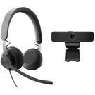 Logitech Zone Wired Personal Video Collaboration Kit (headset + C925E Webcam). Fixed Price $120.00.
