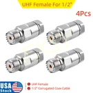 4PCS SO239 Uhf Female Jack Connector 1/2" Corrugated Coax Cable Andrew LDF4-50A. Fixed Price $23.48.