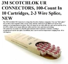 3M Scotchlok Ur Connectors, 100-COUNT In Cartridges, 2-3 Wire Splice, Nos. Fixed Price $14.85.